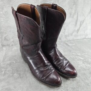 Lucchese Classics L6749 Roper Boots Mens 10D Leather Round Toe Rodeo READ